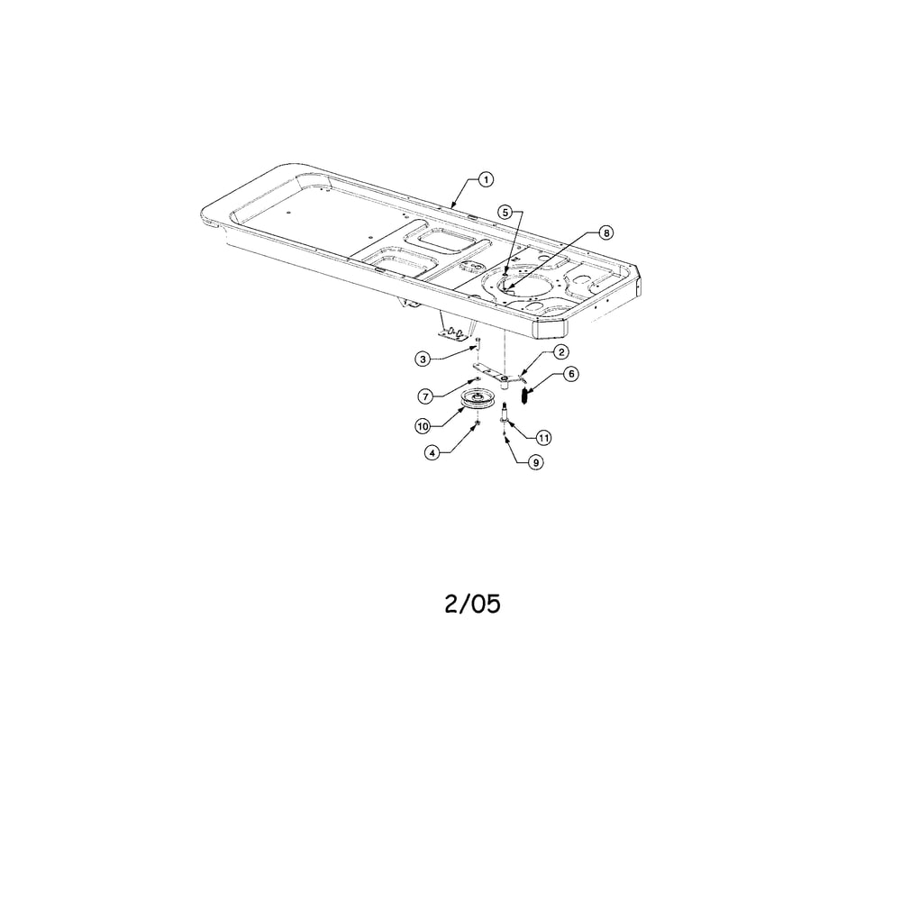 Frame And Drive Idler Diagram and Parts List for RZTSERIES  Cub Cadet Lawn Tractor